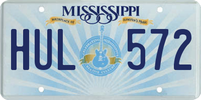 MS license plate HUL572