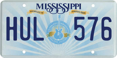 MS license plate HUL576