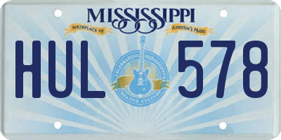 MS license plate HUL578