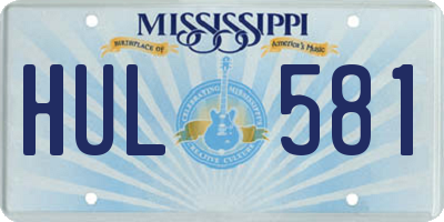 MS license plate HUL581