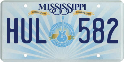 MS license plate HUL582