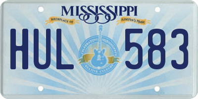 MS license plate HUL583