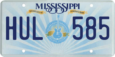 MS license plate HUL585