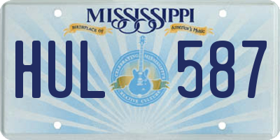 MS license plate HUL587
