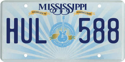 MS license plate HUL588