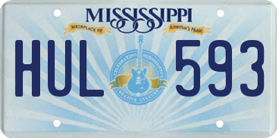 MS license plate HUL593