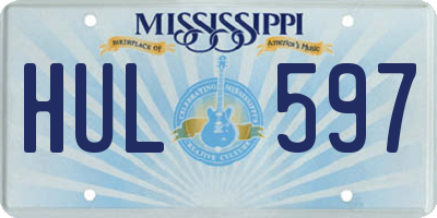 MS license plate HUL597