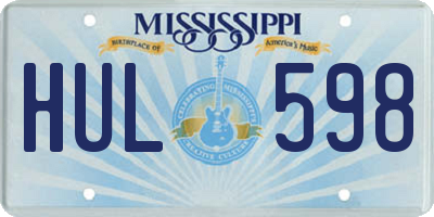 MS license plate HUL598