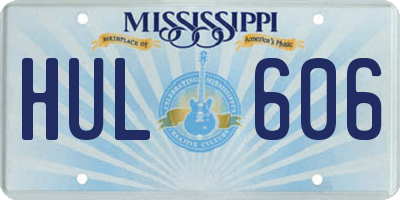 MS license plate HUL606