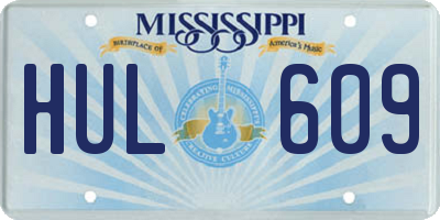 MS license plate HUL609