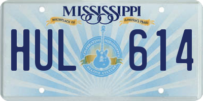 MS license plate HUL614