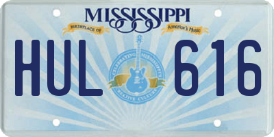 MS license plate HUL616