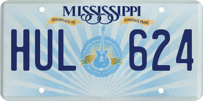 MS license plate HUL624