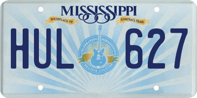 MS license plate HUL627