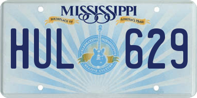MS license plate HUL629