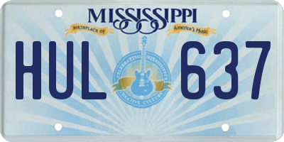 MS license plate HUL637