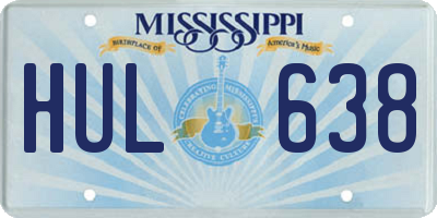 MS license plate HUL638