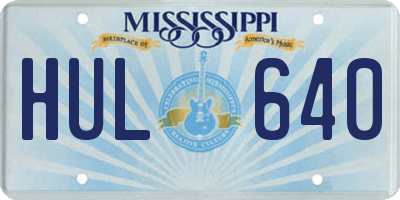 MS license plate HUL640