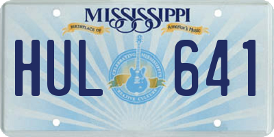 MS license plate HUL641