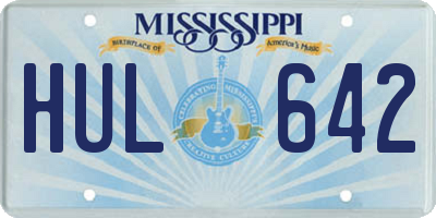 MS license plate HUL642