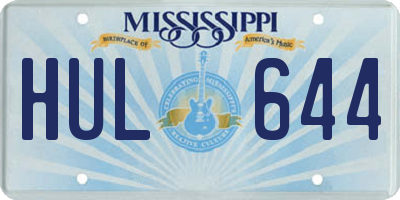 MS license plate HUL644