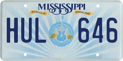 MS license plate HUL646