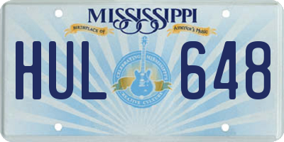 MS license plate HUL648