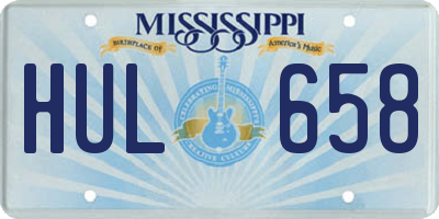 MS license plate HUL658