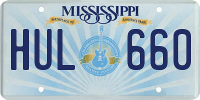 MS license plate HUL660