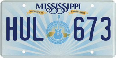 MS license plate HUL673