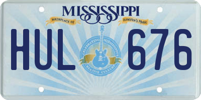 MS license plate HUL676