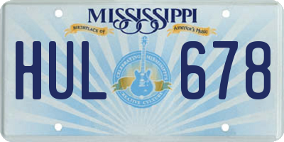 MS license plate HUL678