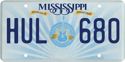 MS license plate HUL680