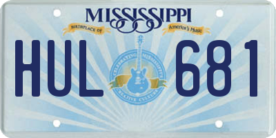 MS license plate HUL681