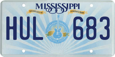 MS license plate HUL683