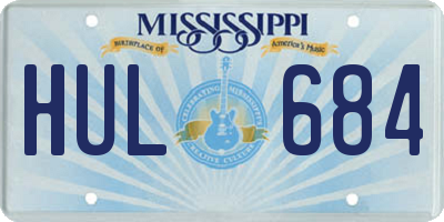 MS license plate HUL684