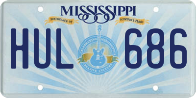 MS license plate HUL686