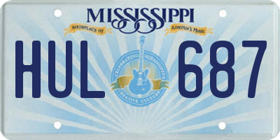 MS license plate HUL687