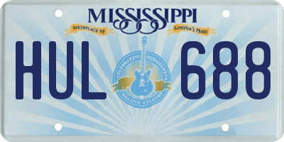 MS license plate HUL688