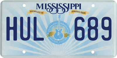 MS license plate HUL689