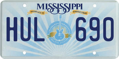 MS license plate HUL690