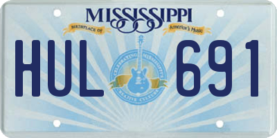 MS license plate HUL691
