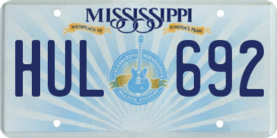 MS license plate HUL692