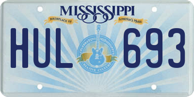 MS license plate HUL693