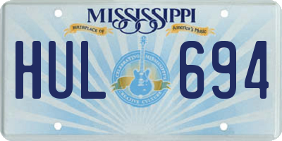 MS license plate HUL694