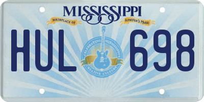 MS license plate HUL698