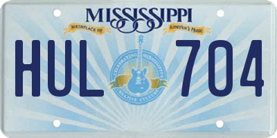 MS license plate HUL704
