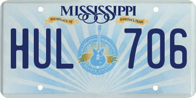 MS license plate HUL706