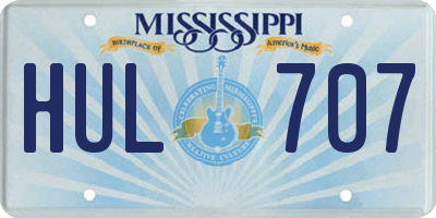MS license plate HUL707