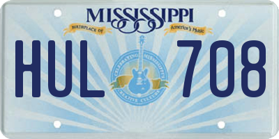 MS license plate HUL708